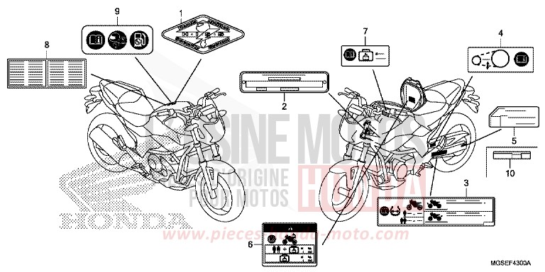 ETIQUETTE DE PRECAUTIONS de NC700S DCT SEAL SILVER METALLIC (NHA14) 2012